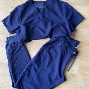 Figs scrubs navy blue